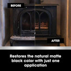 Furniture Clinic Stove Restorer | Matte Black High Heat Paint | Restores and Protects Cast Iron | For use on Log Burners, Grates, & Fireplaces | 8.5oz / 250ml