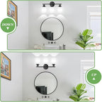 3-Light Bathroom Light Fixtures, Black Vanity Lights for Mirror with Textured Milky White Glass Shade, E26 Base Modern Kitchen Light Fixtures Wall Sconce Light