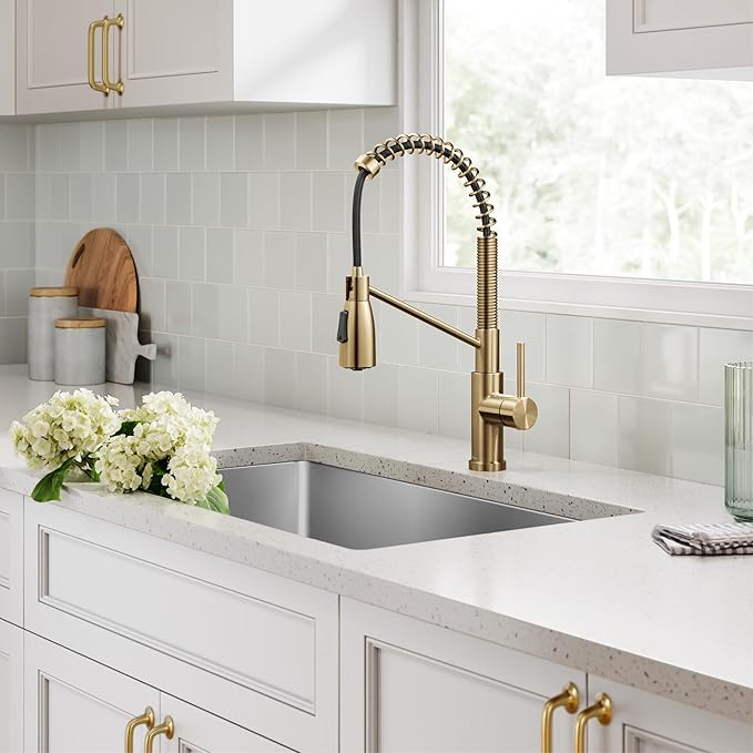 KRAUS Coda Commercial Style 2-Function Single Handle Pull Down Kitchen Faucet in Matte Black, KPF-1617MB