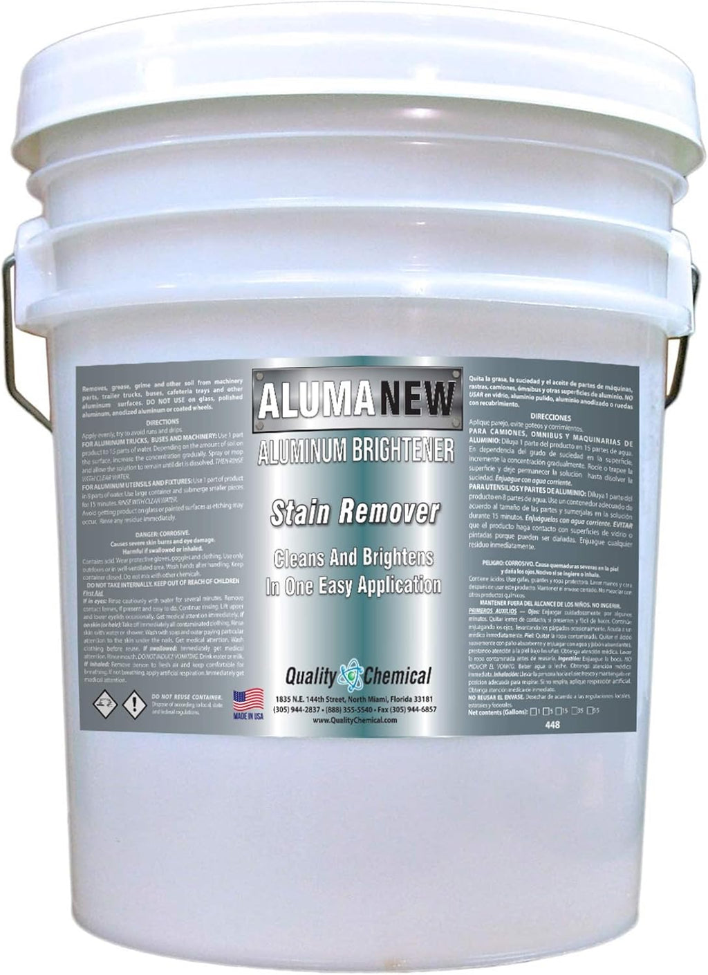 Quality Chemical Aluminum Cleaner Brightener & Restorer - Aluminum Cleaner, Aluminum Wheel Cleaner, Aluminum Cleaner, Pontoon Cleaner Aluminum, Aluminum Rim Cleaner 640 oz (pack of 1)