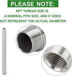 TAISHER 1PCS Stainless Steel Pipe Fittings, 1" NPT Male x 1" NPT Female Threaded, 16" Length Nipple Cast Pipe