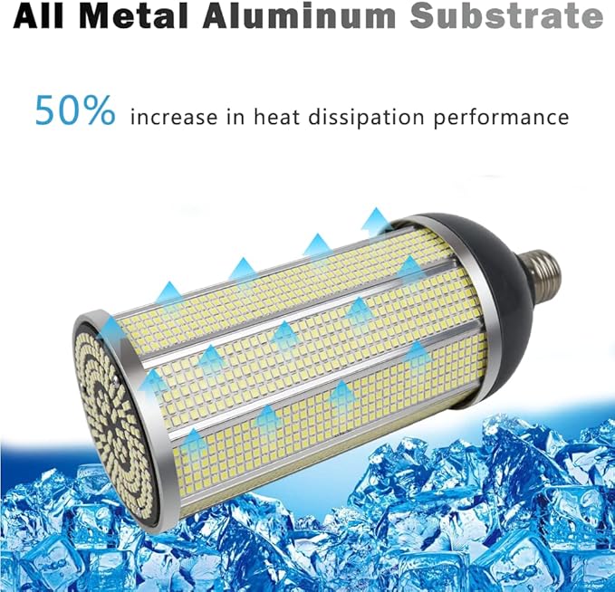 Intpro LED Light Bulb100W LED Corn Light Lmap Garage Light 10000LM E26 E39 5000K 85V~265V Super Bright LED Basement Lights for barn Workshop Warehouse Factory Backyard