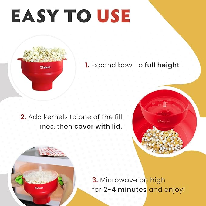 The Original Salbree Collapsible Silicone Microwave Popcorn Popper Maker Machine, Microwavable Bowl Holds 16 Cups, Uses Hot Air and Oil Always Optional - The Most Colors Available (Transparent Mint)