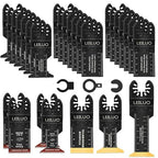 LEILUO 32 Pcs Multitool Blade Kit for Wood Nails Titanium Oscillating Saw Blades Japanese Tooth Oscillating Tool Accessories with Storage Bag Compatible with DeWalt Makita Dremel and More