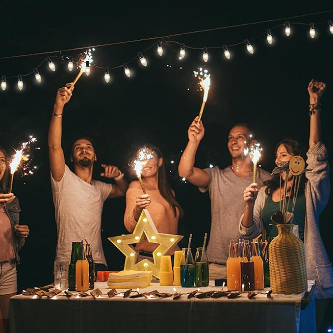 C9 Christmas Replacement Light Bulbs, White Christmas Bulb Frosted White Night Light for Indoor Outdoor Patio Xmas Halloween Party String Light, 7W Incandescent, C9/E17 Intermediate Base, 25 Pack