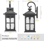 Darkaway Large Outdoor Light Fixtures Wall Mount, 21inch Outside Wall Lights Exterior Lighting Fixture with Water Ripple Glass Outdoor Wall Sconce for House Porch Hallway Garage Front Door