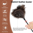 Ostrich Feather Duster-14.9 Inch Mini Natural Feathers Dusters with Plastic Handle Reusable Handheld for Cleaning Supplies Home Car Office(4pcs)