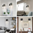 Plug in Wall Sconces, 2 Pack Wall Lamp, Rustic Plug in Wall Light Sconces, Sconces Wall Lighting, E26 Modern Wall Light Fixtures