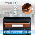 Locking Wall-Mount Mailbox, Wood Vintage Metal Mailboxes for Outside, Security Drop Box with Lock, Large Capacity Mounted Mailbox, Heavy Duty Thickened Mailbox