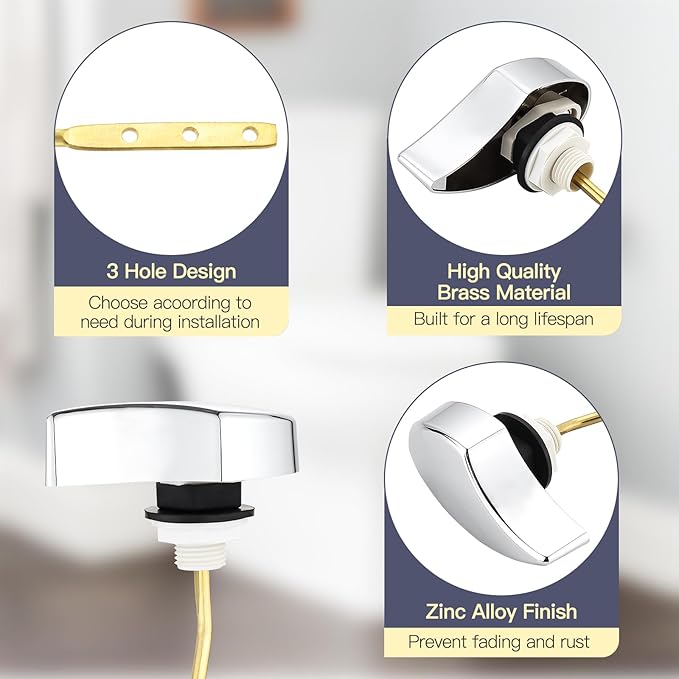 Toilet Handle Replacement Parts,Compatible with TOTO THU068#CP Trip Lvr for St743S,Premium Toilet Flush Handle,Side Mount Toilet Flush Tank Lever Handle for TOTO Toilet Tank