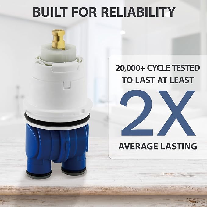 RP19804 Shower Cartridge Replacement for Delta 1300/1400 Series, Compatible with Delta Monitor Rough-in Valve and Single-Hanlde Trim Kit, Include RP22734 Bonnet Nut Replacement