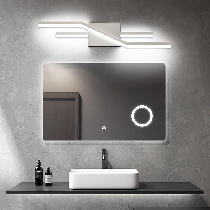 SOLFART Bathroom Light Fixtures Brushed Nickel 24 Inch Dimmable Vanity Lights Modern Led Lights for Bathroom