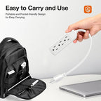 5-Pack Power Strip 3 Prong Outlet - Slim White 3 Grounded Outlets 1ft Heavy Duty Extension Power Cord Power Strip Ideal for Computer/Phone/Home/Office (13A/125V/1625W/ETL Listed)