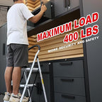 Big RED 3 Step Ladder, Folding Step Stool with Anti-Slip Pedal, Step Ladder 3 Step Folding with Padded Handle for Kitchen, Household, Offices. 400 lb Capacity