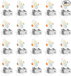 Amico 20 Pack 4 Inch 5CCT Ultra-Thin LED Recessed Ceiling Light with Junction Box, 2700K/3000K/3500K/4000K/5000K Selectable, 11W Eqv 70W, Dimmable Can Light, 800LM High Brightness Downlight - ETL