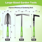 WORKPRO 6-Piece Garden Tool Set, Heavy Duty Gardening Hand Tools with Soft Rubber Handle, Including Trowel, Rakes, 2-in-1 Hoe and Crack Weeder, Ideal Gardening Gifts for Men and Women