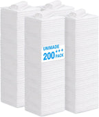 Shop Towel Rag, 200 Pack Reusable Rags Bulk Microfiber Cleaning Cloth Lint Free Towels for Car Kitchen Automotive Bar Mechanic Restaurant Garage, 11.5"x 11.5", White