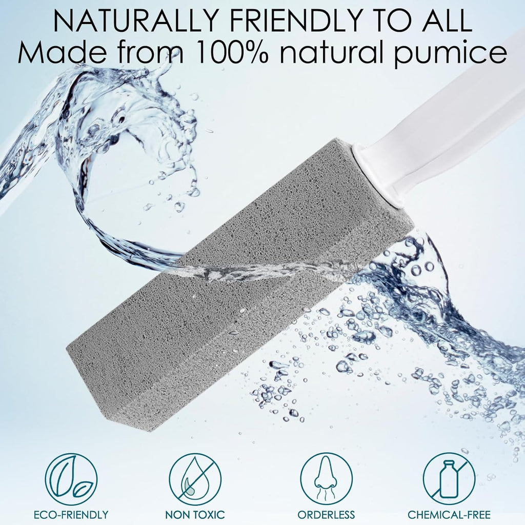 12 Pack Pumice Stone Toilet Bowl Cleaner with Extra Long Handle, Pumice Stone for Toilet Cleaning Toilet Stain Remover Heavy Duty Pumice Toilet Scrubber Brush Removes Hard Water Stains Limescale