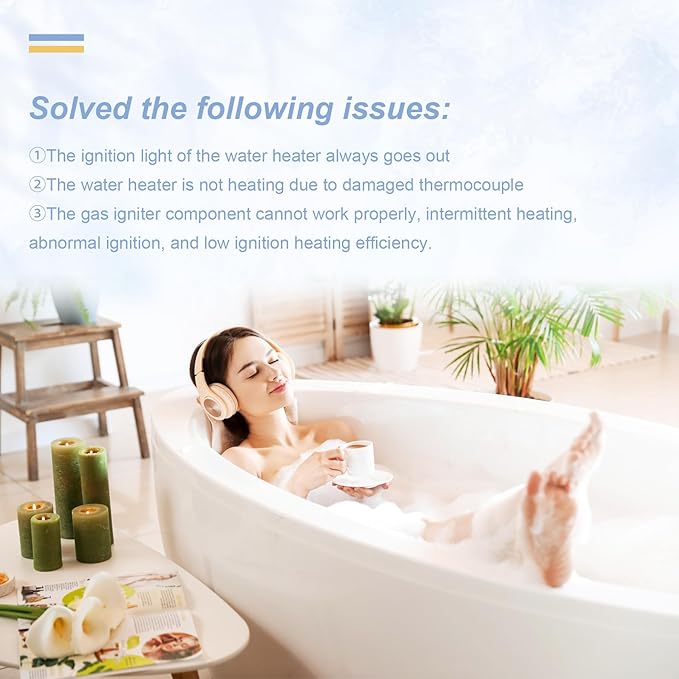 100112330 Water Heater Pilot Assembly Replacement for 9007876 9007877 Compatible with Whirlpool 300 301 Series A.O.Smith, American, State, Kenmore, Reliance