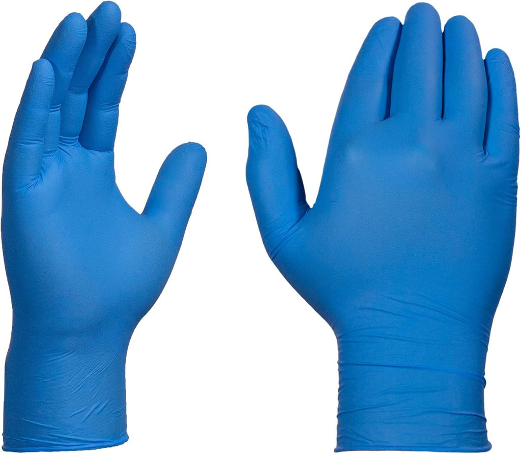 X3 Blue Nitrile Disposable Industrial-Grade Gloves, 3 Mil, Latex & Powder-Free, Food-Safe, Non-Sterile, Lightly Textured
