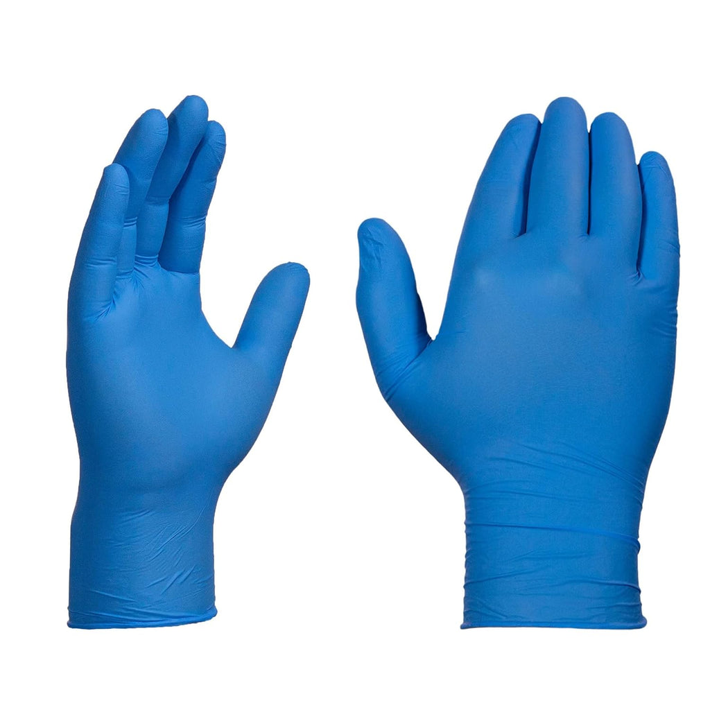 X3 Industrial Blue Nitrile Gloves, Box of 100, 3 Mil, Size X-Large, Latex Free, Powder Free, Textured, Disposable, Non-Sterile, Food Safe, X348100BX