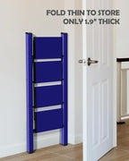 Taranta 4 Step Ladder,Aluminum Lightweight Folding 4 Step Stool with Anti-Slip Wide Pedal,330lbs Capacity Step Ladder for Household,Kitchen,Office - Blue