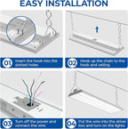 CINOTON 4FT 210W LED Shop Light with 28350LM,0-10V Dimmable Linear High Bay Lighting with 5000K,120-277V 135LM/W Commercial Hanging Lights for Garage Office Warehouse Workshop Factory UL Listed 2Pack