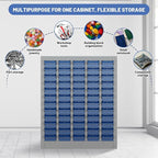 60-Drawer Parts Storage Cabinet, Multi-Purpose Organizer for Screws, Bolts, Nails, Craft Supplies, Legos, Tools, Compact Plastic Drawer Unit, Hardware Organizer for Garage, Workshop, Classroom