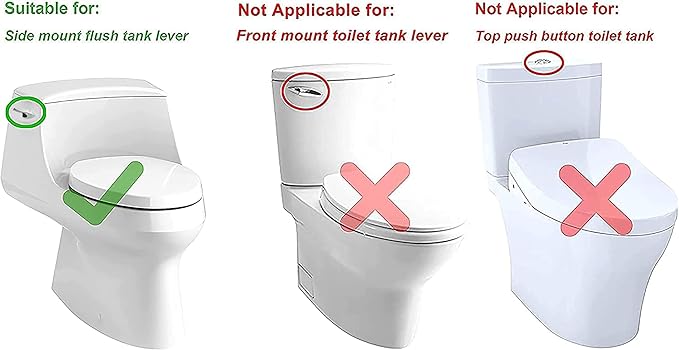 Universal Side Mount Toilet Handle Fit for Kohler 87115-CP, Left Toilet Flusher Replacement Kit Compatible with Kohler/TOTO Toilet Tank, Polish Chrome, 1-Pack