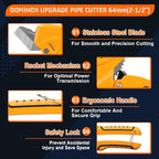 DOMINOX PVC Pipe Cutter, Cuts up to 2-1/2", Professional Cutting PEX, PVC, and PPR Pipe, Etc, Stainless Steel Blade and Aluminum Alloy Body, One-hand Rapid Cutting Tool for the Pipe