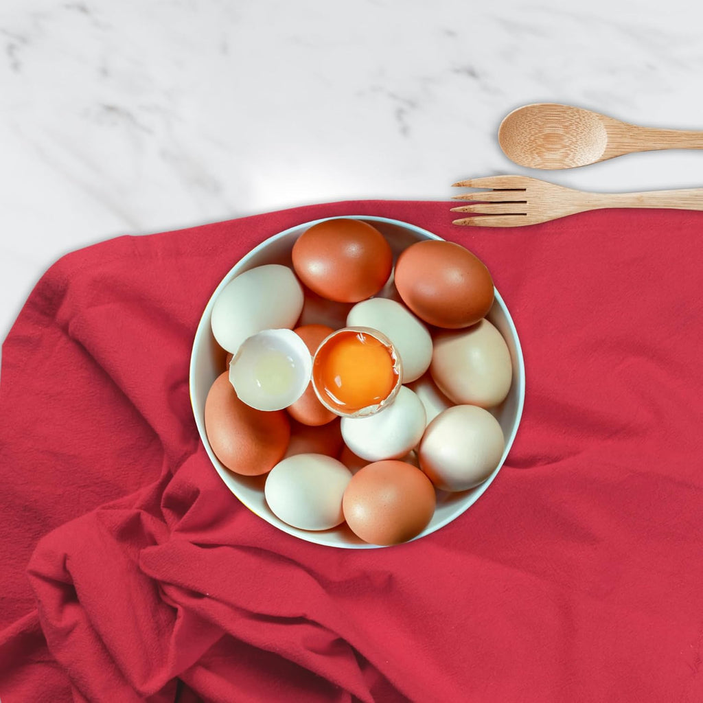 Urban Villa Flour Sack RedKitchen Towels 100% Cotton Highly Absorbent Dish Towels for Bread Proofing Baking Drying Dinnerware Glass Embroidery DIY Projects Zero Lint 27x27 Inches (12 Pack)