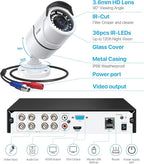 ZOSI 1080p H.265+ Security Camera System for Home, 5MP Lite 8 Channel CCTV DVR and 8 x 1080p Weatherproof Bullet Cameras Outdoor Indoor with 120ft Night Vision and 105°Wide Angle (No HDD Included)