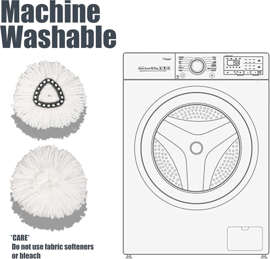 6 Pack Mop Head Replacement Compatible with O Ceda EasyWring Spin Mop Replace Refills for Ocedar, Deep Cleaning Machine Washable and Easy-to-Replace