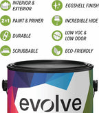 EVOLVE Paint & Primer: Environment-friendly, Low Sheen with One-coat Coverage for Interior & Exterior surfaces (Espresso, 5-Gallon)