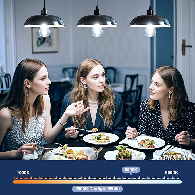 Brightown 6 Pack LED Edison Bulbs, 6W, Equivalent 60W, High Bright 5000K White,750 Lumens, Non-Dimmable, E26 Medium Base ST58 Antique Filament Bulbs with 83+ CRI for Ceiling Fan Bathroom Porch