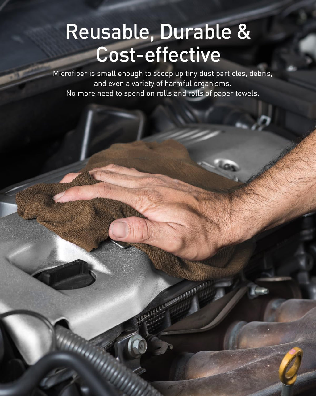 Fantasticlean Microfiber Cleaning Cloth Roll -60 Pack, Tear Away Microfiber Towels, 12" x 12", Reusable, Washable, Scratch Free, Ultra Absorbent Dishcloth for Car, Home Supplies (Beige & Tan)