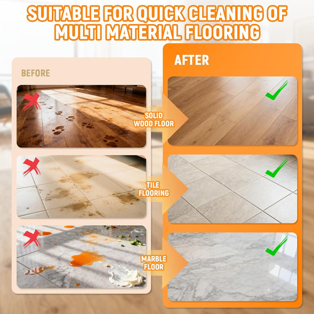 Floor Cleaning Solution Compatible With Roborock Robot Vacuum and Mop Cleaner (Qrevo/Q7/Q10/Saros 10R), Deep Clean For Multiple Hard Floor, Suitable for All Robot Vacuum With Mopping (Orange 2 Bottle)