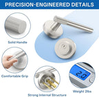 Amerdeco Front Door Lock Set with Double Cylinder Deadbolt, Exterior Entry Door Lever, Heavy Duty Entry Door Locksets for Left or Right Hand Exterior Door（Satin Nickel 2 Pack）