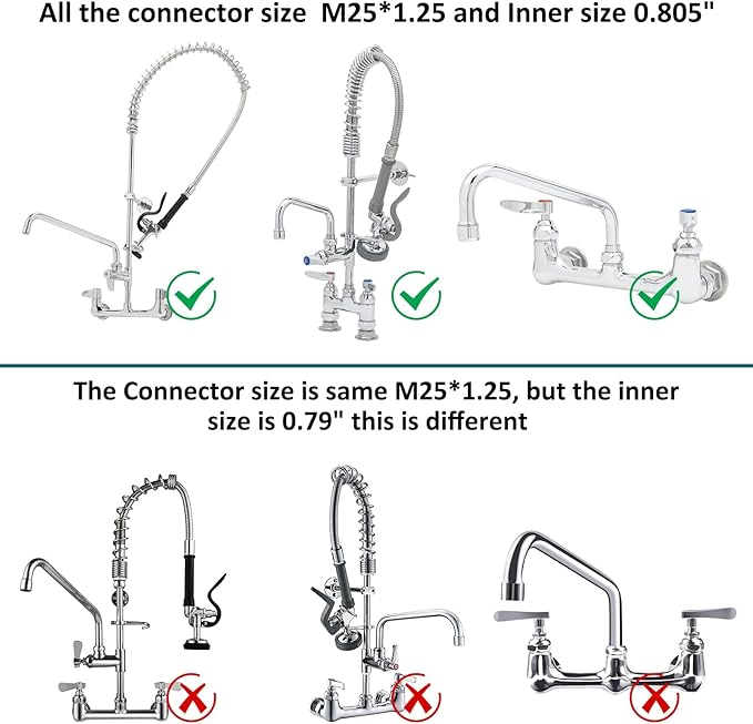 KWODE 14"Brass Swivel Swing Nozzle Spout Replacement Kit for Most T and S Commercial Kitchen Sink Faucet, 14" Spout Reach with MAX 2.2 GPM Aerator