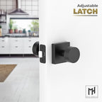 Mega Handles SUANA Passage Door Knob for Hallway, Closet and Bathroom, Reversible Heavy Duty Design Door Knobs, Fits All Standard Door Sizes, Screws Included - Matte Black (1 Pack)