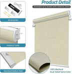SmartWings Motorized Smart Blinds with Remote, Custom Automatic 100% Blackout Roller Shade Compatible with Alexa/Homekit/Google, Electric Smart Blinds for Indoor Windows, Bouvardia Cream