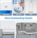 Giantex Portable Washing Machine, 2 in 1 Laundry Washer and Spinner Combo, 22lbs Capacity Twin Tub 13.2 lbs Washing 8.8 lbs Spinning, w/Timer Control, Built-in Drain Pump, Dorm Apartment