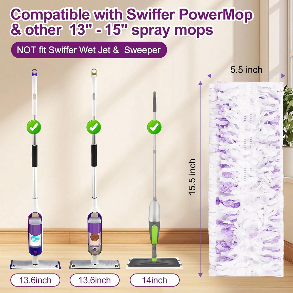 32 Pack Disposable Mop Pads for Swiffer Power Mop, Thickened 14-Layer，Multi-Surface PowerMop Refills Replacement Mopping Pad for Floor Cleaning，Non-Washable & Unscented,Quick-Absorb，No Residue