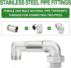 TAISHER 1PCS Stainless Steel Pipe Fittings, 2" NPT Male x 2" NPT Female Threaded, 6" Length Nipple Cast Pipe