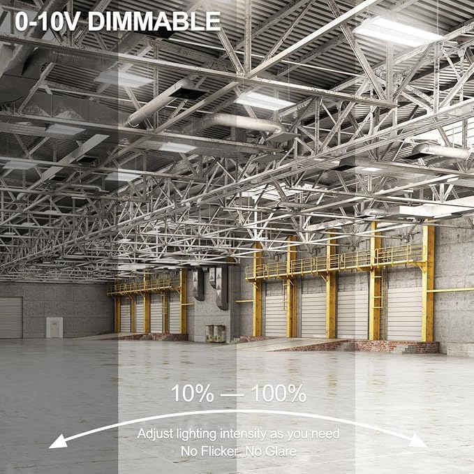 (2 Pack) LED high Bay Shop Light 220W 30800 Lumens 5000K 100-277V Dimmable, Commercial Linear Bay Lights for Warehouse Workshop Supermarket Stadium, Power Tunable 220W/165W/110W, 2FT