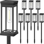 BesLowe 【Upgraded】 Solar Pathway Lights Outdoor, 8-Pack Large LED Solar Light Outdoor Waterproof, Super Bright Outside Lights for Yard, Sun-Powered Landscape Lighting for Garden Walkway, Cool White