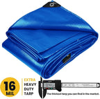 PROTARP Extra Heavy Duty 16 Mil Tarp Cover, Waterproof, UV Resistant, Rip and Tear Proof, Poly Tarpaulin with Reinforced Edges for Roof, Camping, Patio, Pool, Boat. (Blue 40′ X 60′)
