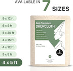 Canvas Drop Cloth Salt Earth Pack of 2 Reusable Cloth for Outdoor & Indoor, 100% Recycled Cotton Nature Friendly, All purpose Washable Cotton Canvas Cover for Painter Floor & Furniture Protection(4x5)
