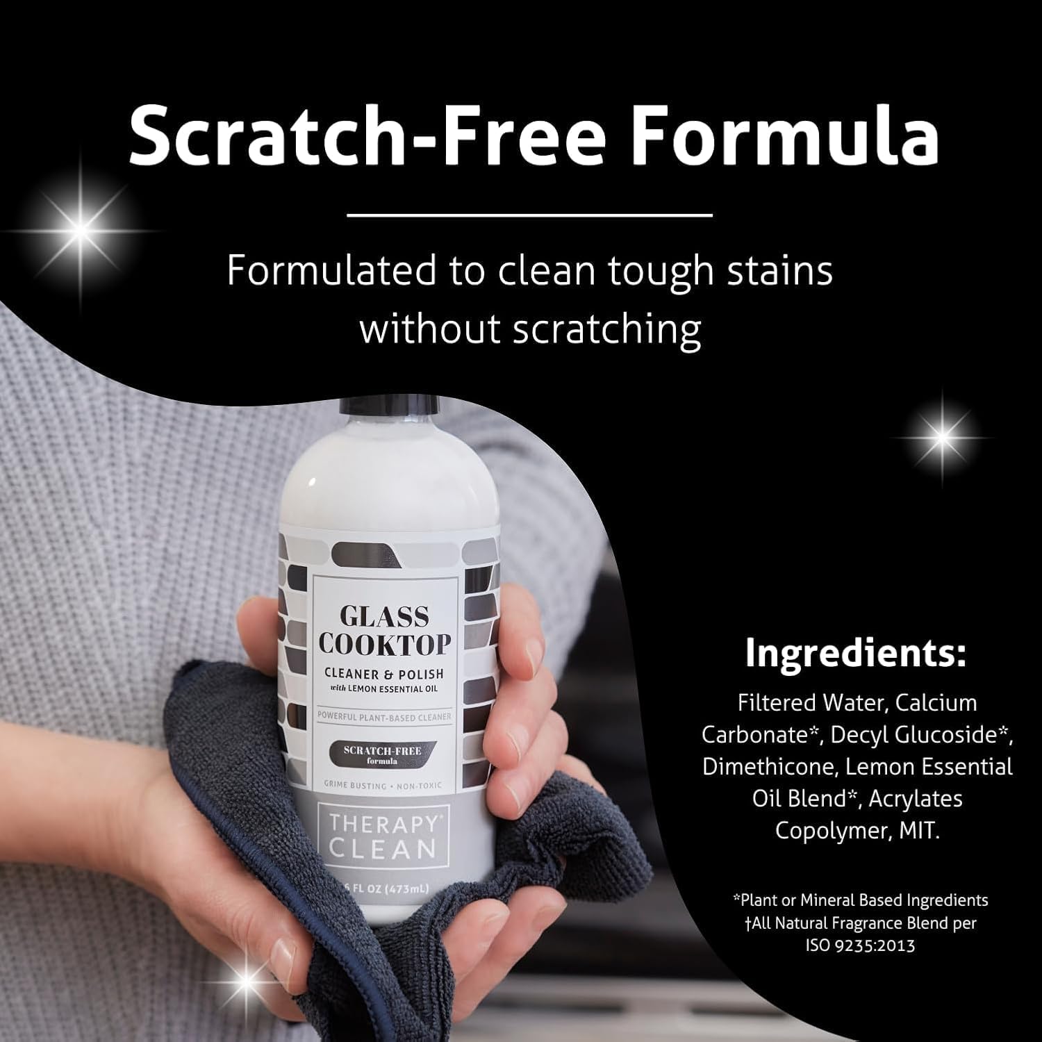 Therapy Glass Cooktop Cleaner 16 oz - Glass Stove Top Cleaner and Polish for Ceramic, Electric, Induction and Flat Top Surfaces