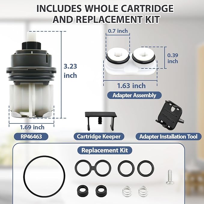 RP46463 Cartridge Replacement for Delta 17 Sereis Tub and Shower Dual Function Handle (2006-Present), Temperature and Volume Control, Fits Delta R10000 Series Valve